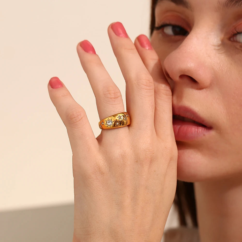 Moon Halo Cocktail Ring