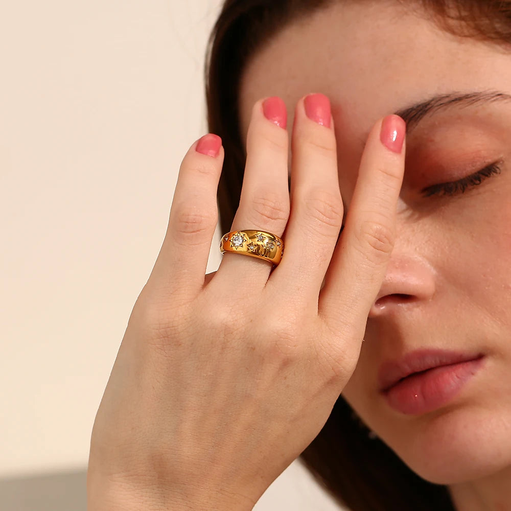 Moon Halo Cocktail Ring